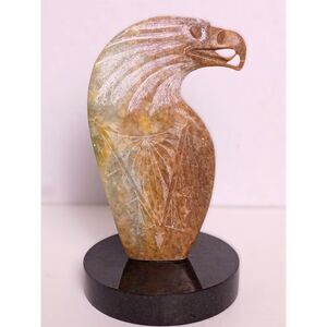 Alabaster Stone Sculpture "Eagle Song" Native American Pueblo Artist Adrian Wall
